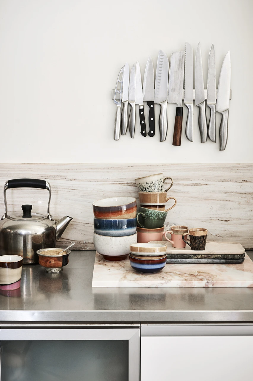 HKliving 70s Ceramics Cappuccino Mugs Virgo Set of 4 HKliving 70s Ceramics Cappuccino Mugs Virgo Set of 4