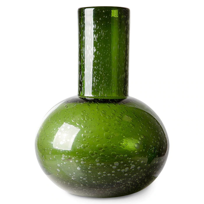 HKliving Green Glass Blown Vase M 3 HKliving Green Glass Blown Vase M