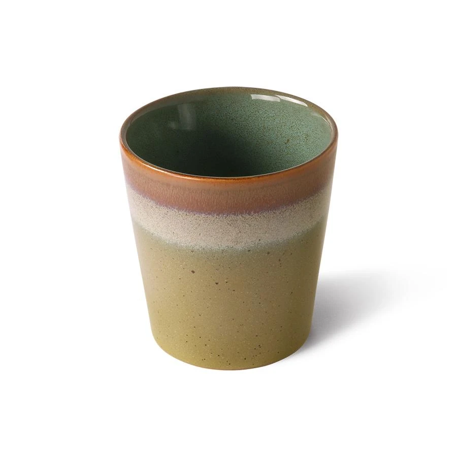 HKliving 70s Ceramics Handleless Coffee Mug Peat 4 HKliving 70s Ceramics Handleless Coffee Mug Peat