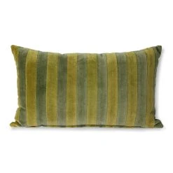HKliving Green & Camo Striped Cushion