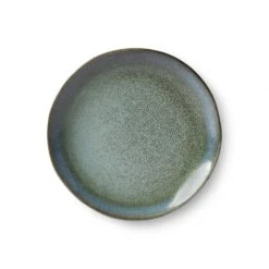 HKliving 70s Ceramics: Dessert Plates, Moss (Set of 2)