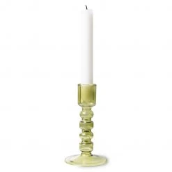 HKliving Olive Green Glass Candle Holder