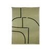 HKliving Woven Throw - Pistachio with Black Tufting 1 HKliving Woven Throw - Pistachio with Black Tufting