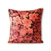 HKliving Printed Floral Cushion Coral/Black (50x50)