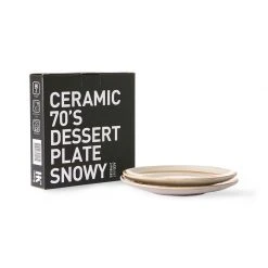 HKliving 70s Ceramics Dessert Plate Snow - Set of 2