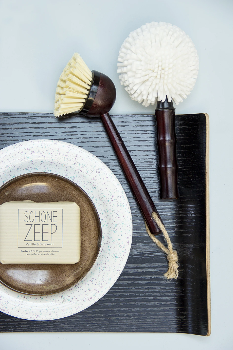 HKliving Black Willow Wooden Tray L 7 HKliving Black Willow Wooden Tray L