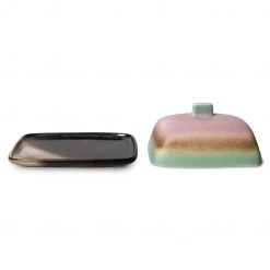 HKliving 70s Ceramics Butter Dish - Mercury