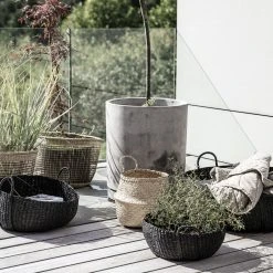 HKliving Black Large Carry Basket