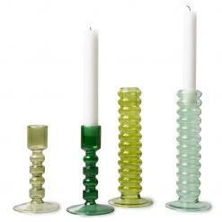 HKliving Mint Green Glass Candle Holder