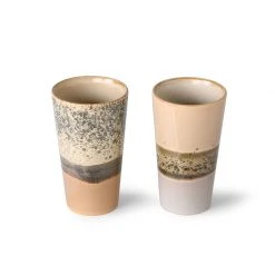HKliving 70s Ceramics Latte Mugs Set of 2