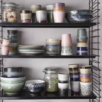 HKliving Set of 6 180ml Ceramics 70s Mug Set HKliving Set of 6 180ml Ceramics 70s Mug Set