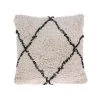 HKliving Off White and Black Cotton Diamond Cushion