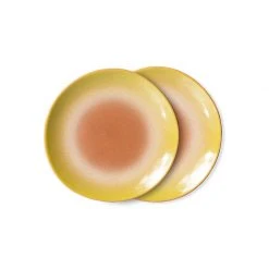 HKliving 70s Ceramics: Dessert Plates, Eclipse (Set of 2)