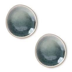 HKliving Set of 2 Mist Ceramic 70s Side Plate