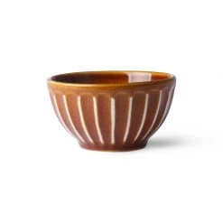 HKliving Set of 2 Striped Ceramic Bowl