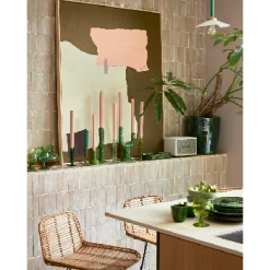 HKliving Lime Green Ceramic Candle Holder Small