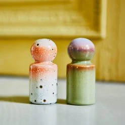 HKliving Ceramic 70's Salt & Pepper Shakers Asteroids Peat