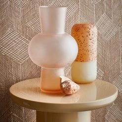 HKliving Glass Flower Vase S Matt Peach