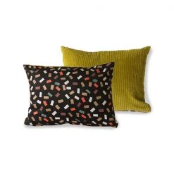 HKliving Printed/Rib Cushion Flakes 30x40