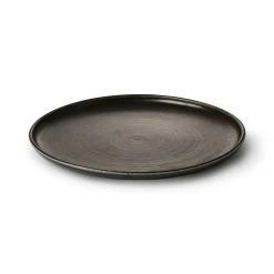 HKliving Kyoto ceramics Set of 2 rustic dinner plate black