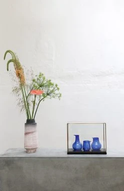HKliving Trio of Recycled Blush Glass Vessels