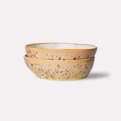 HKliving Ceramic 70's Pasta Bowl Tiger Set of 2