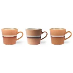 HKliving Ceramic 70's Cappuccino Mug: Stream (Set of 2) 4 HKliving Ceramic 70's Cappuccino Mug: Stream (Set of 2)