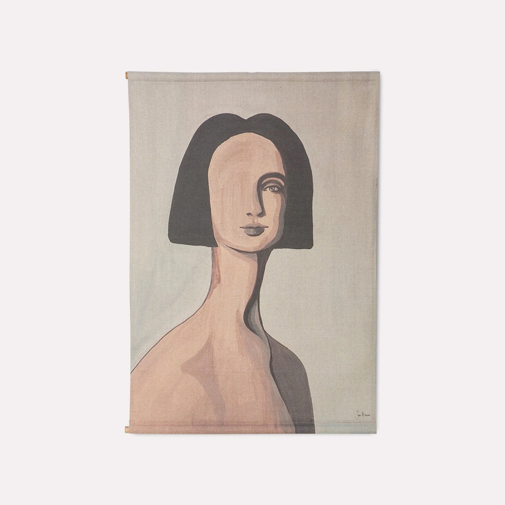 HKliving Woman Portrait Tapestry by Sella Molenaar HKliving Woman Portrait Tapestry by Sella Molenaar