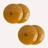 HKliving Kyoto Ceramics Japanese Small Plate Brown Set of 4