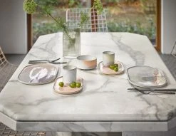 HKliving Gallery Ceramics Coffee Mug Lilac/Yellow Set of 4