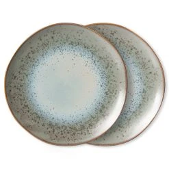 HKliving 70s Ceramics Mineral Dinner Plate - Set of 2