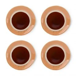 HKliving Ceramic 70's Dessert Plate Stream Set of 4