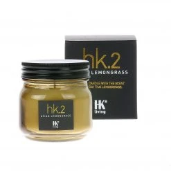 HKliving Glass Soy Candle Asian Lemongrass
