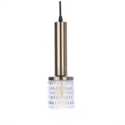 HKliving Brass/glass Pendle Lamp