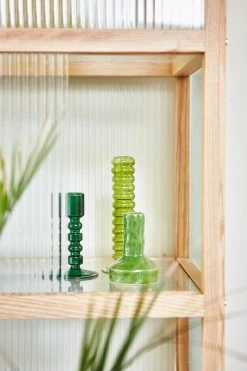 HKliving Forest Green Glass Candle Holder
