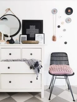 HKliving Large White Button Hanger