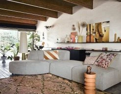 HKliving Peach Ribbed Glass Vase