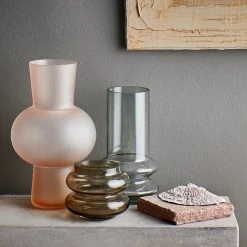 HKliving Glass Flower Vase S Matt Peach