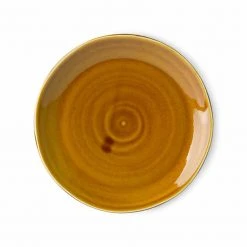 HKliving Kyoto Ceramics Japanese Dinner Plate Brown