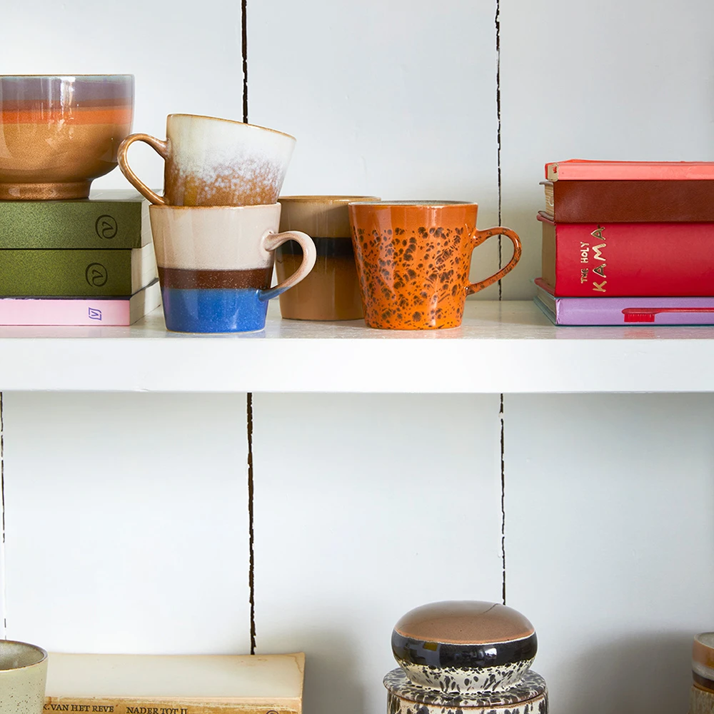 HKliving Ceramic 70s Americano Mugs Cupid Set of 4 HKliving Ceramic 70s Americano Mugs Cupid Set of 4