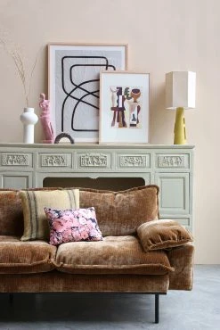 HKliving Linen Cushion Dark Beige