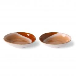HKliving Set of 2 Ceramic 70s Curry Hills Bowls