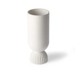 HKliving Ceramic Vase with Ribbed Base