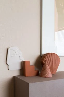 HKliving Ceramic Shell Vase Brown M