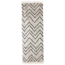 HKliving Black / Offwhite Cotton Zigzag Carpet Runner