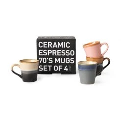 HKliving 70s Ceramics Espresso Mug Set of 4