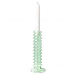 HKliving Mint Green Glass Candle Holder