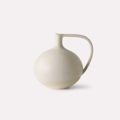 HKliving Ceramic White Speckled Amphora Jar