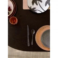 HKliving Set of 6 grey organic breakfast plates