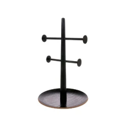 HKliving Black Wood and Metal Jewelry Rack